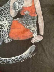 New! Vintage y2k 1920’s Art Deco Anvil T-Shirt Size XL Mens SEPS Leopard & Woman