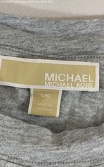 Michael Kors Women’s T-Shirt Gray Heather Studded Shoulder Short Sleeve Size L