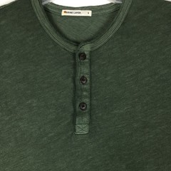 Marine Layer Henley Shirt Men S Olive Green Short Sleeve Hemp Cotton Casual Tee