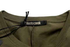 Roberto Cavalli Men’s Olive Green Crewneck T-Shirt US 2XL IT 56