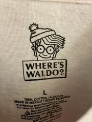 Where’s Waldo T Shirt Red White Stripes Binoculars Glasses Adult Large