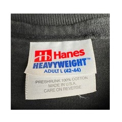 Hanes Heavyweight Shirt Men’s Large Black Red White Single Stitch Vintage