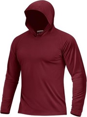 Men’s UPF 50+ Sun Protection Hoodie Lightweight Long Sleeve Fishing Hiking Shirt