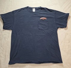 Vintage Pepperidge Farm Embroidered Pocket T-shirt Faded Navy Blue XL