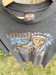 Vintage 1990 Harley-Davidson 3D Emblem “Brothers In The Wind” T-Shirt – Size L
