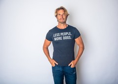Mens Less People More Dogs T Shirt Funny Pet Puppy Lover Tee for Guys