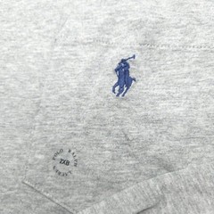 POLO RALPH LAUREN CREW T-SHIRT -2XB BIG XXL GRAY -LONG SLEEVE POCKET -BLUE PONY