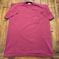 Vintage BVD Shirt Mens 2XL Red Pocket Blank Tee T-Shirt Crewneck Made USA