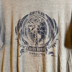 Lucky Brand Mens XXL Olive Green Heathered American To The Core Graphic T-Shirt