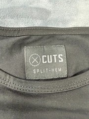 CUTS Clothing Split-Hem Crewneck T-Shirt Mens Extra Large Black Pyca Pro NWOT