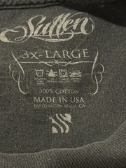 Sullen Black Cotton Regular Fit Crew Neck Angel Logo Graphic Tee Men’s 3XL