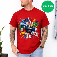 World Soccer 2026 Shirt, 2026 Cup USA Canada Mexico Adults Tshirt,Soccer Fan Tee