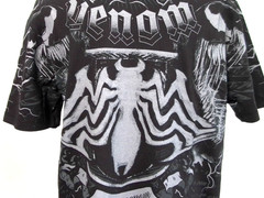 Marvel Man T-Shirt Print Venom Grunge Short Sleeve Black Size M (38-40) NWT