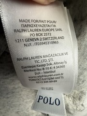 POLO RALPH LAUREN CREW T-SHIRT L GRAY LONG SLEEVE POCKET Embroidered PONY Logo