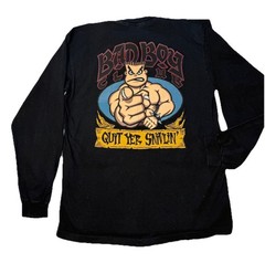 90’s Bad Boy Club – Quit Yer Snivlin’- Bold Graphic Long Sleeve T Shirt XL Black