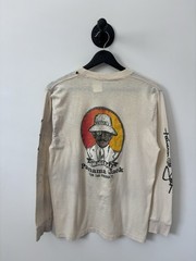 Vintage Panama Jack Shirt Mens Medium Tan 80s Thin Distressed Surf Long Sleeve