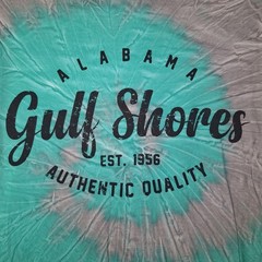 Comfort Colors Gulf Shores Alabama Tie Dye Long Sleeve T-Shirt Teal Grey Small