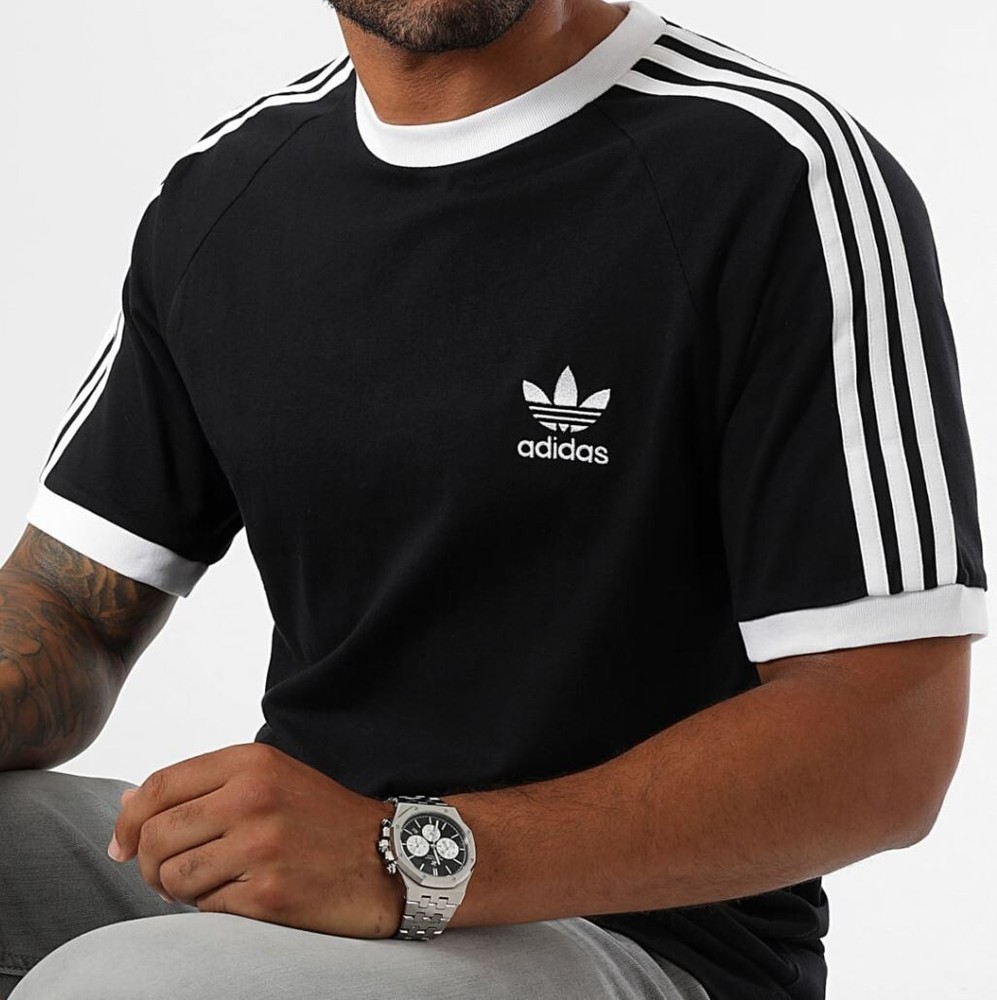 NEW MEN’S ADIDAS ORIGINALS 3-STRIPES CALIFORNIA TREFOIL TEE SHIRT ~ LARGE IA4845