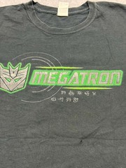 Mens Y2K VINTAGE XL Black Transformers Megatron Graphic T-Shirt Cotton Crew Neck