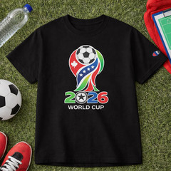 FIFA 2026 World Cup T-Shirt Black Soccer Graphic Tee USA Football Fan Shirt