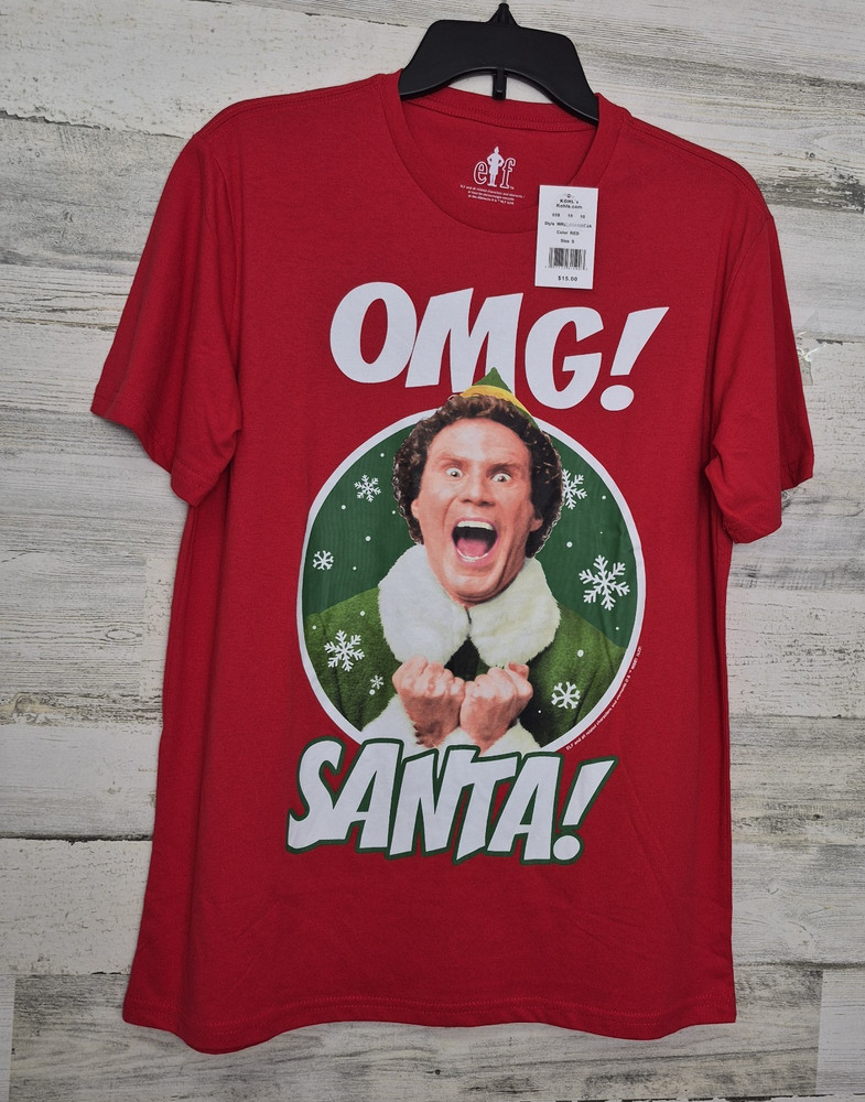 Elf Will Ferrel Omg Santa! Christmas T-Shirt Men’s Size Small