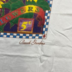 Vintage 90s Busch Gardens Sunflower T-Shirt White Medium Made in USA Nature Art