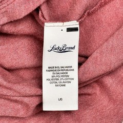 Lucky Brand Mens Short Sleeve Henley T-Shirt Faded Red Heathered Size L 80318
