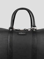 NEW KITON BLACK LEATHER TRAVEL BAG ONE SIZE KPB17