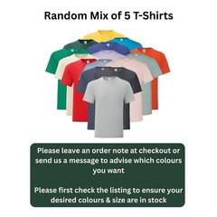 5 Pack Fruit of the Loom Mens T Shirts Short Sleeve Slim Fit Lightweight Cotton