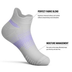 6 Pairs Ankle Compression Socks For Women Running With Heel Tab Cushioned