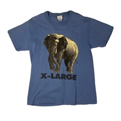 Hanes Beefy X-Large Elephant Blue T-Shirt Size Medium Lincoln Zoo