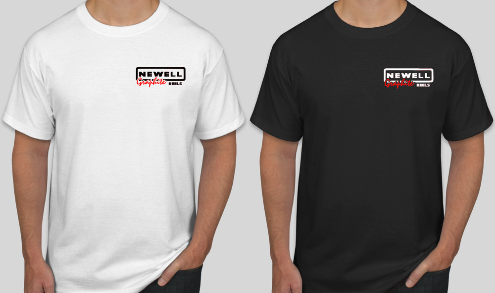 New NEWELL GRAPHITE REEL Custom Vinyl t-shirt S,M,L,XL,2XL Unisex – Left Chest