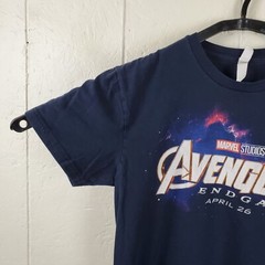 Avengers Endgame Shirt Mens Small Blue Crew Neck Short Sleeve Graphic Stretch