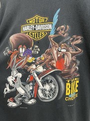 Vintage 1993 Harley Davidson Looney Tunes Group Tee Shirt Size XL Single Stitch