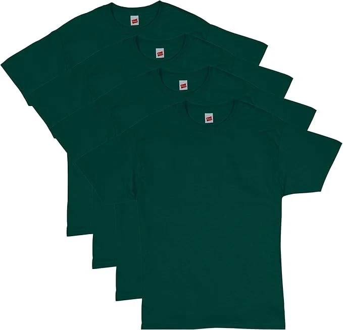 Hanes Crew neck T-Shirt 4-Pack ComfortSoft 100% Cotton Heavyweight Tee Plain