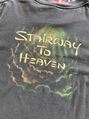 Vintage 1997 Tultex Black Led Zeppelin Stairway to Heaven Short Sleeve Tee L