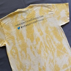 2010s Subway Artistas Frescos T Shirt Mens Large Yellow Acid Wash Promo Hispanic