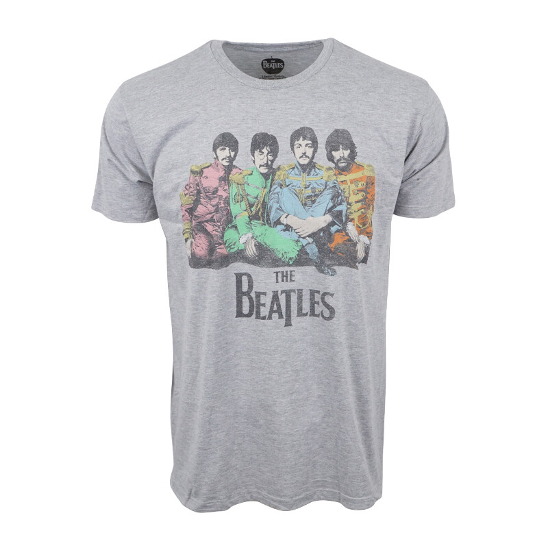 THE BEATLES MENS PORTRAIT T SHIRT GRAY