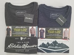 NEW Eddie Bauer Men’s 2-Pack Ultra Soft Graphic Crew Tee T-Shirts Great Gift NWT