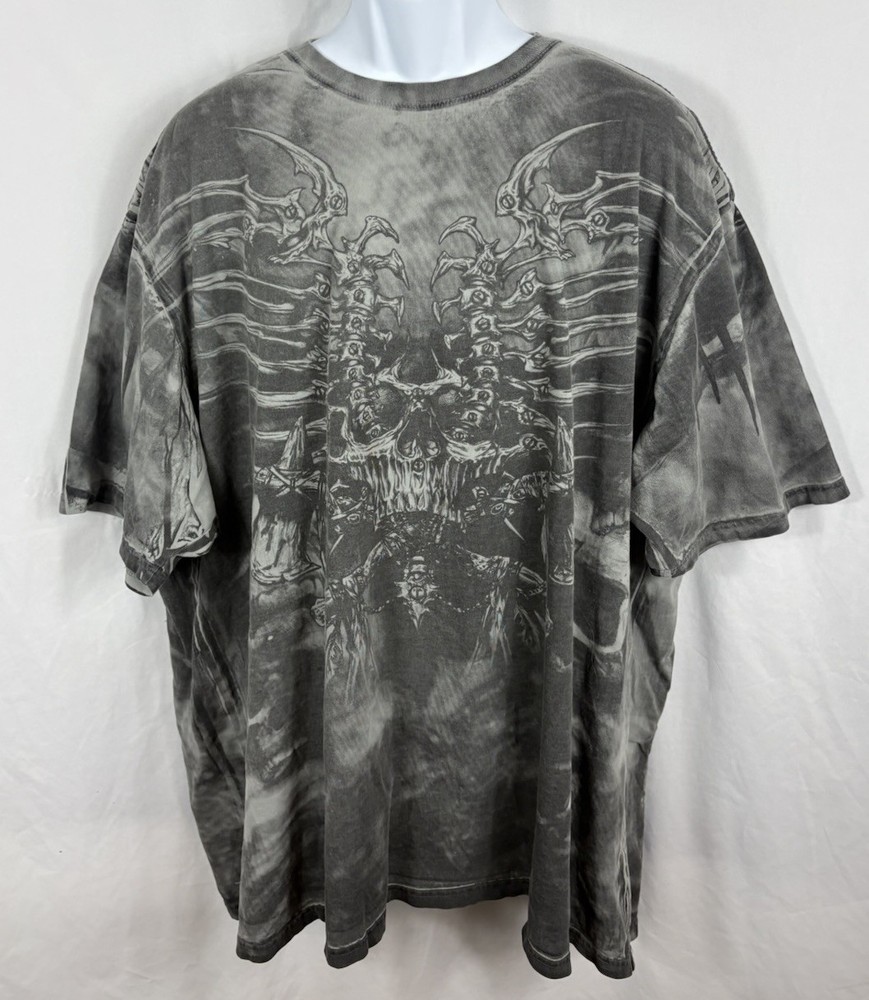 Xtreme Couture Skull & Bones Double-Sided AOP T-Shirt Men’s Size 5XL