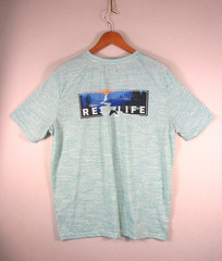 Reel Life Mens Stretch Round Neck T-Shirt Short Sleeve Size XL Light Blue