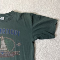 Vintage Connecticut Single Stitch T Shirt Green Sailboat World Class XL