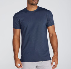 New BYLT Premium Basics Navy Pulse Short Sleeve Split Hem Shirt XL NWT
