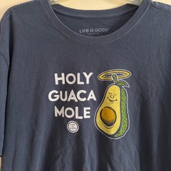 Life Is Good Mens Crusher TShirt Holy Guacamole Avacado Shirt Size XL Navy