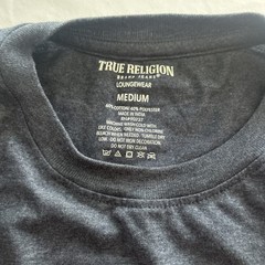 True Religion Men’s Medium Waterfall Metallic Horseshoe Logo Graphic T-Shirt
