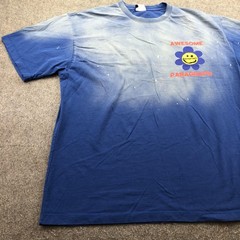 Paragraph Shirt Mens XL Blue Awesome Smiley Flower Double Sided Japan Faded