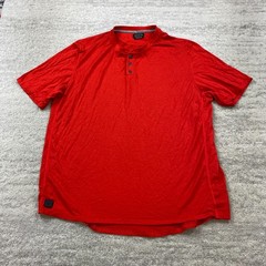 Bontrager Merino Wool Henley Shirt XL Red Gym Workout Lift Base Cycling Hike Men