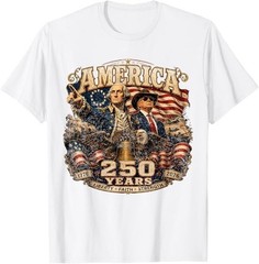 Retro America Washington Trump 1776 2026 250 Years US Flag T-Shirt