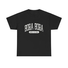 Bora Bora French Polynesia Retro Varsity Letters Beach Print Tee