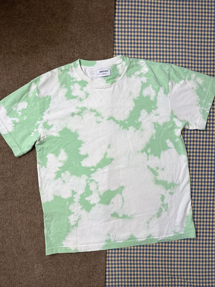 Medium Machus Private Label Tie Die Premium T Shirt Key Lime Green White PDX